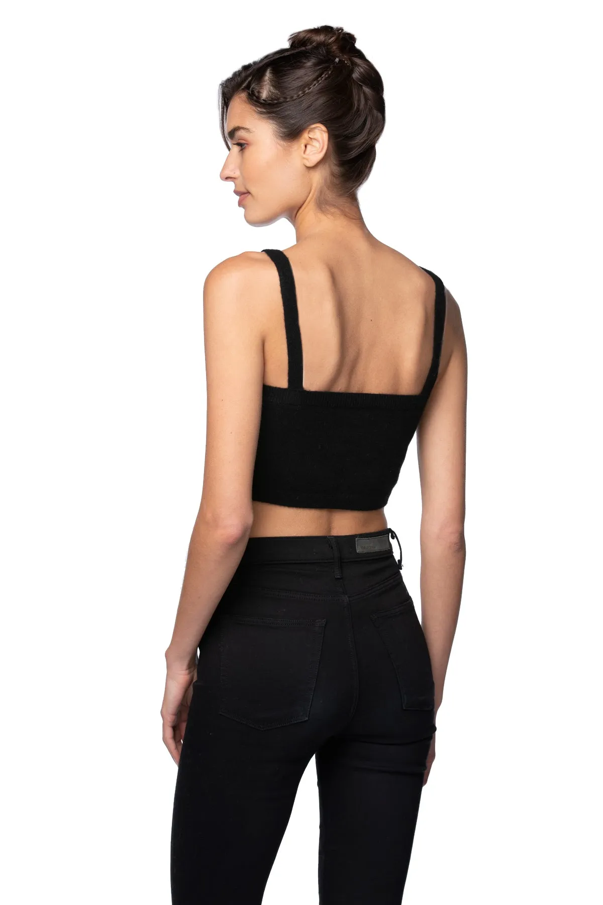 100% Cashmere Natalia Cami Top in Black