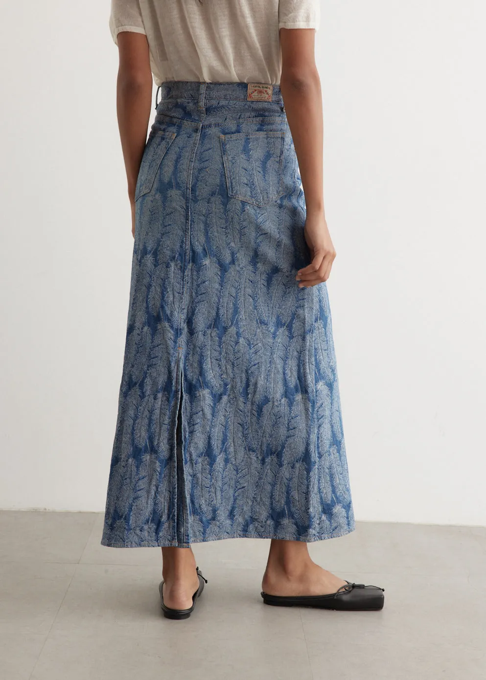 12oz MAGPIE Denim High Waist Maxi Skirt