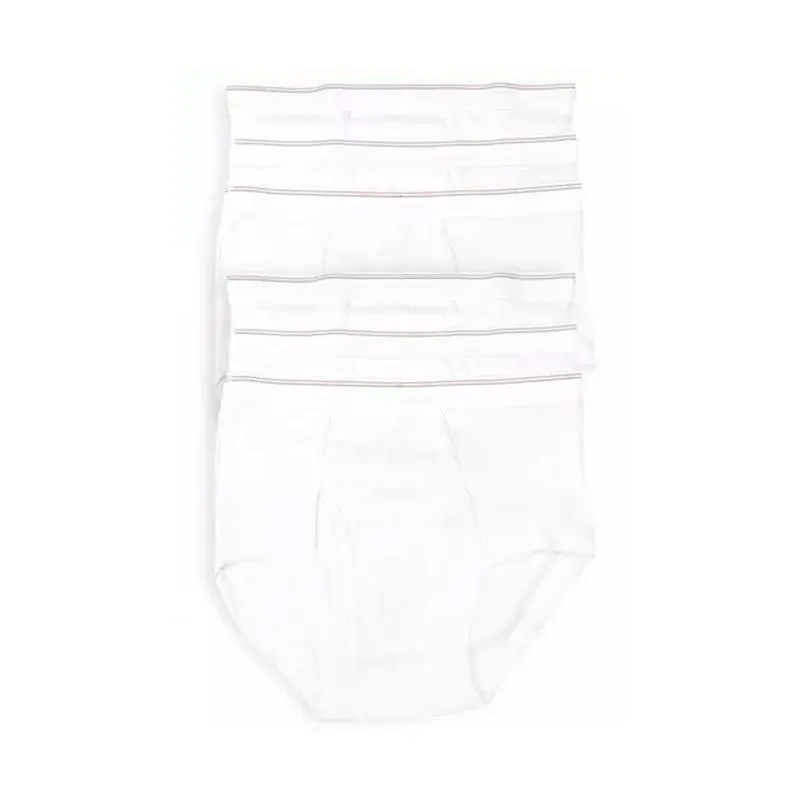 6-Pack: Men's Classic White Cotton Brief Underwear