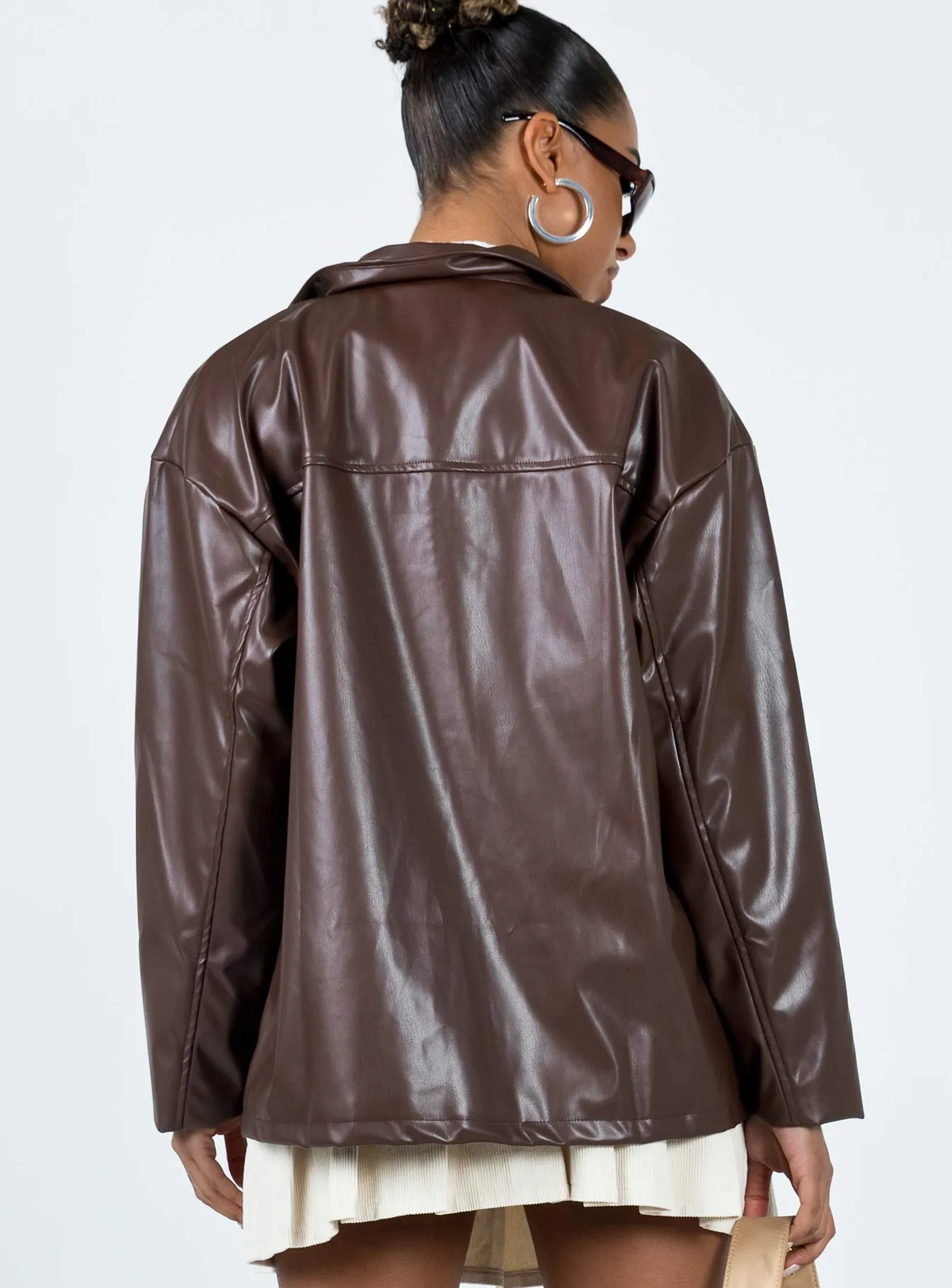 Activa Faux Leather Jacket Brown