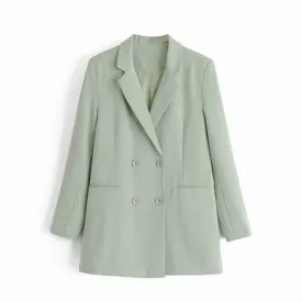 Amy Fashion - Double-breasted High Street Long Sleeve Blazer