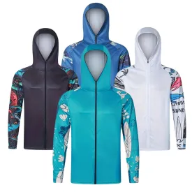 Anti-UV Fishing Hooded Zipper Jersey Ultimate Sun Protection Anti-UV UPF 50 