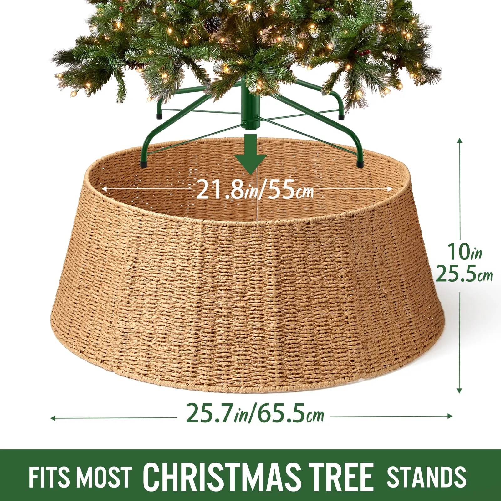 Ayieyill 26 inch Christmas Tree Collar, Christmas Tree Stand Cover for Christmas Tree Decorations