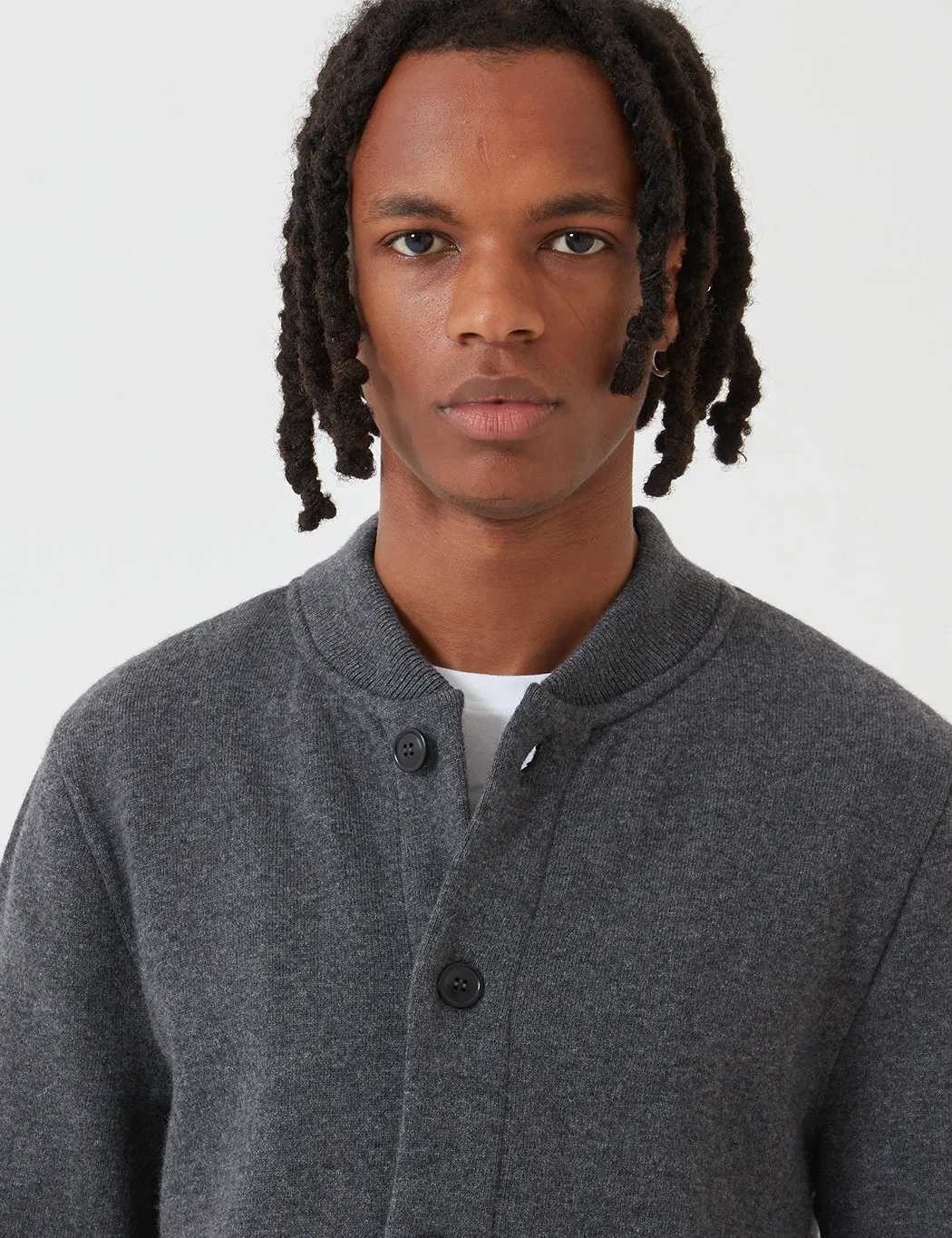 Barbour Witton Button Thru Sweatshirt - Dark Grey