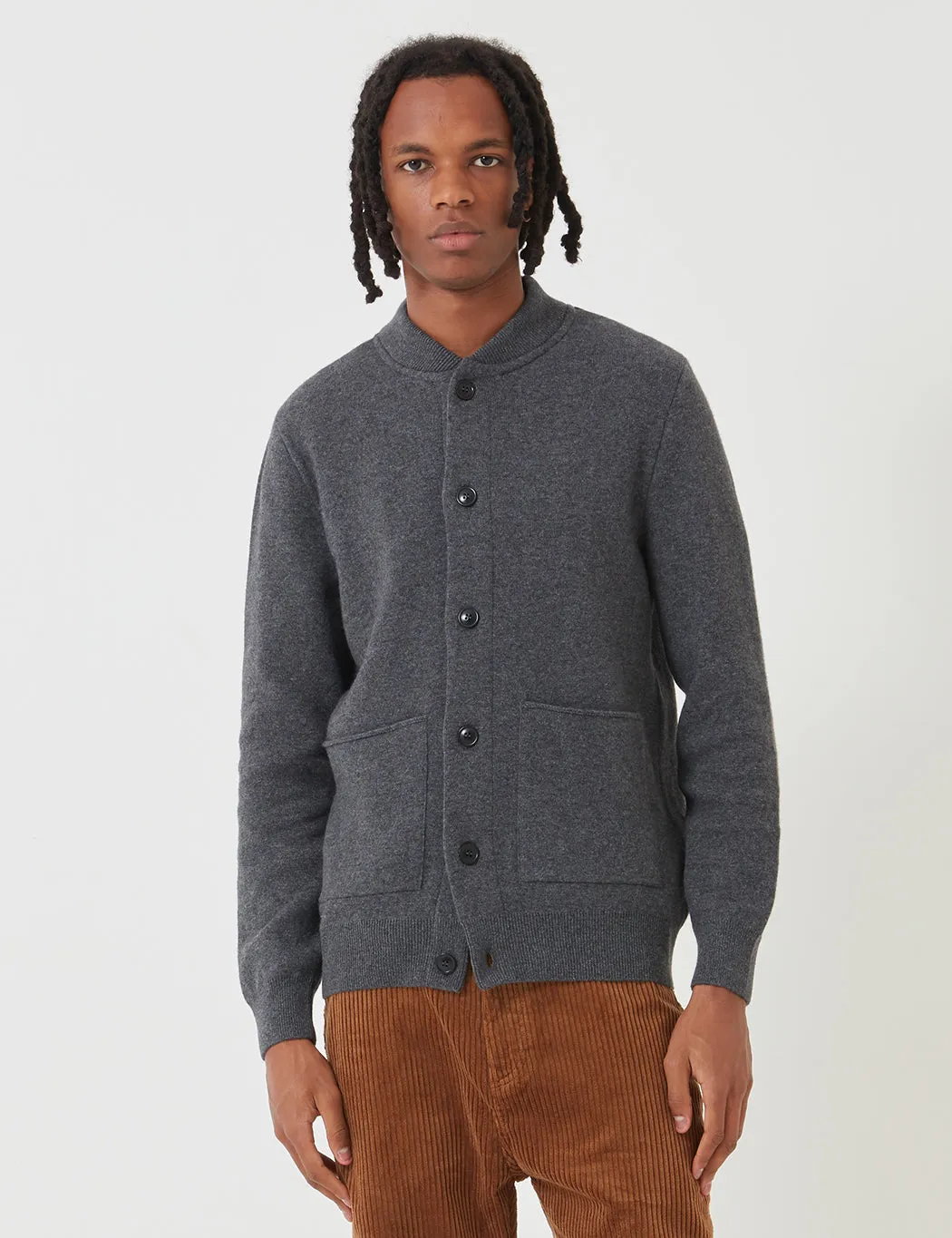 Barbour Witton Button Thru Sweatshirt - Dark Grey