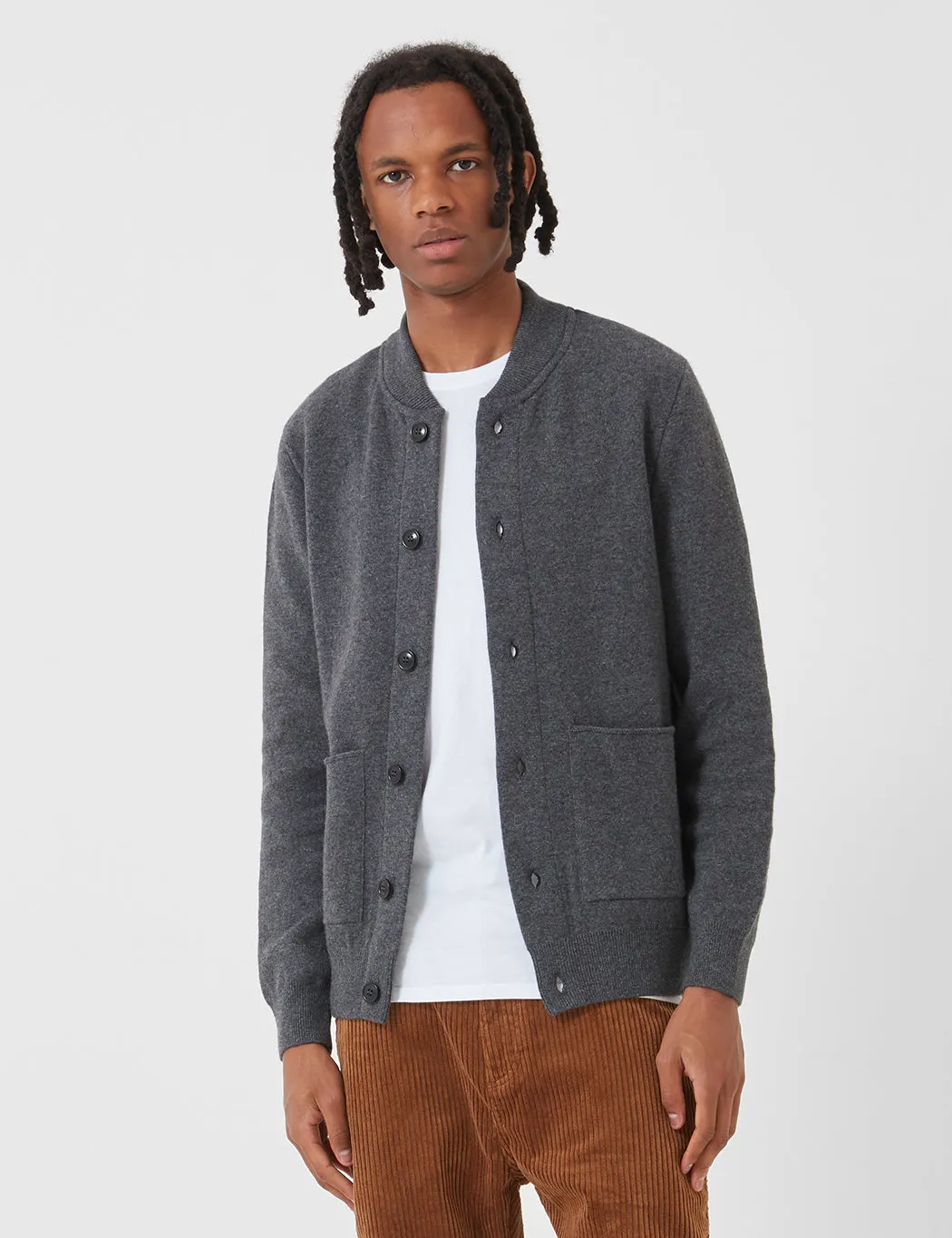 Barbour Witton Button Thru Sweatshirt - Dark Grey