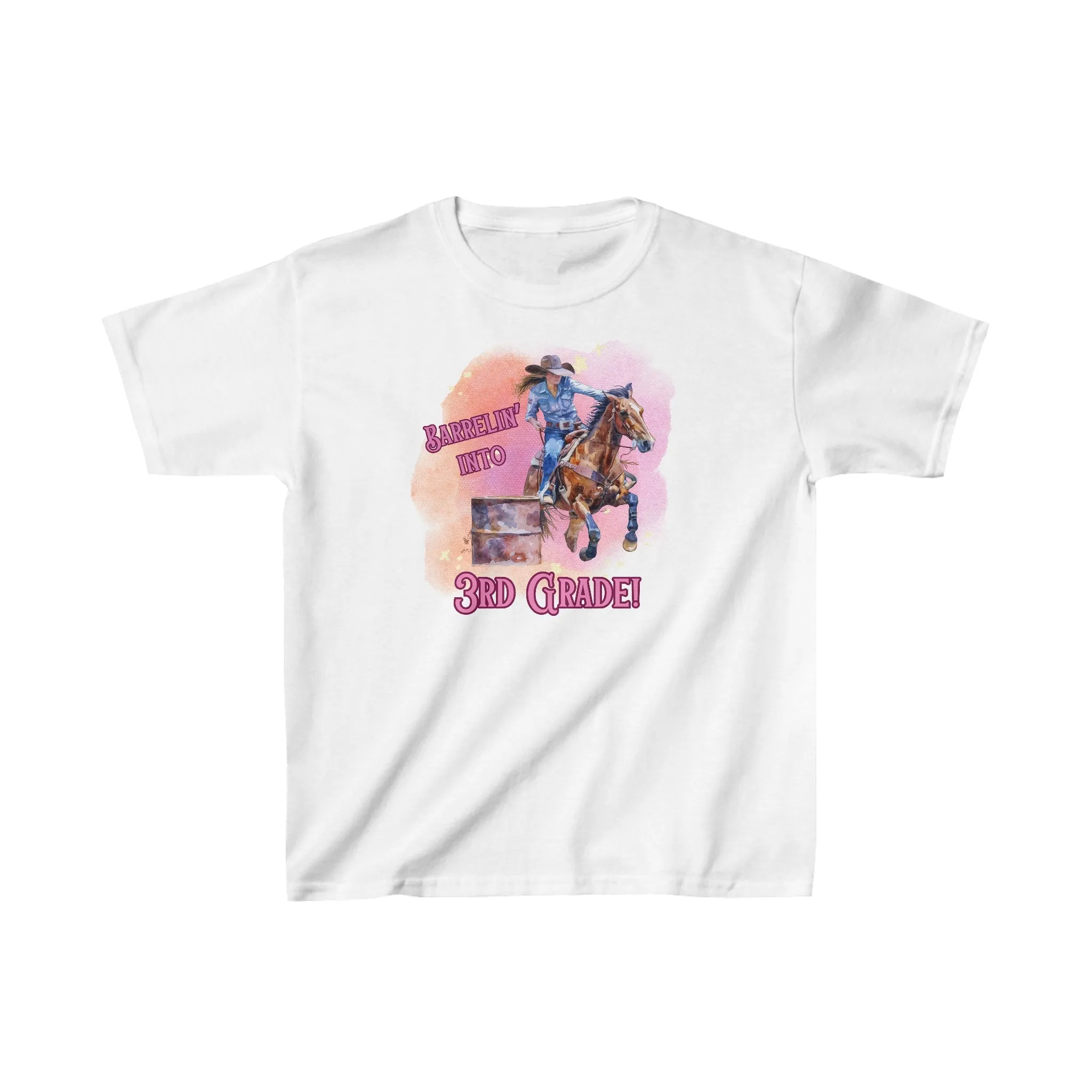 Barrelin' into 3rd Grade Kids Heavy Cotton™ Tee