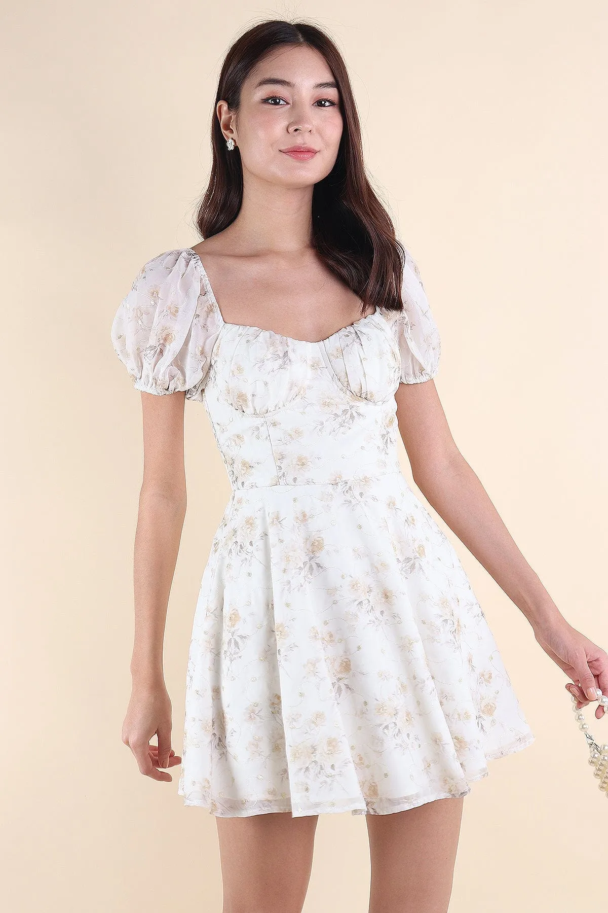 BEAU FLORAL EMBROIDERY DRESS IN SUNSHINE