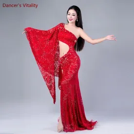 Belly Dance Costume Dress for Women Stones Lace Elegant Dresses Customzied Oriental Dance Clothing Belly Dancig Dress for Girls