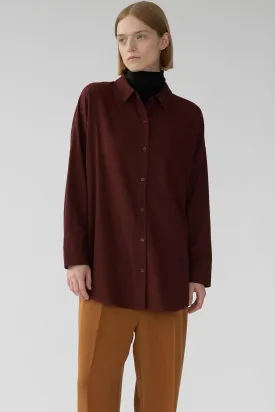 BIANCA POCKET SHIRT - BURGUNDY - RAW SILK