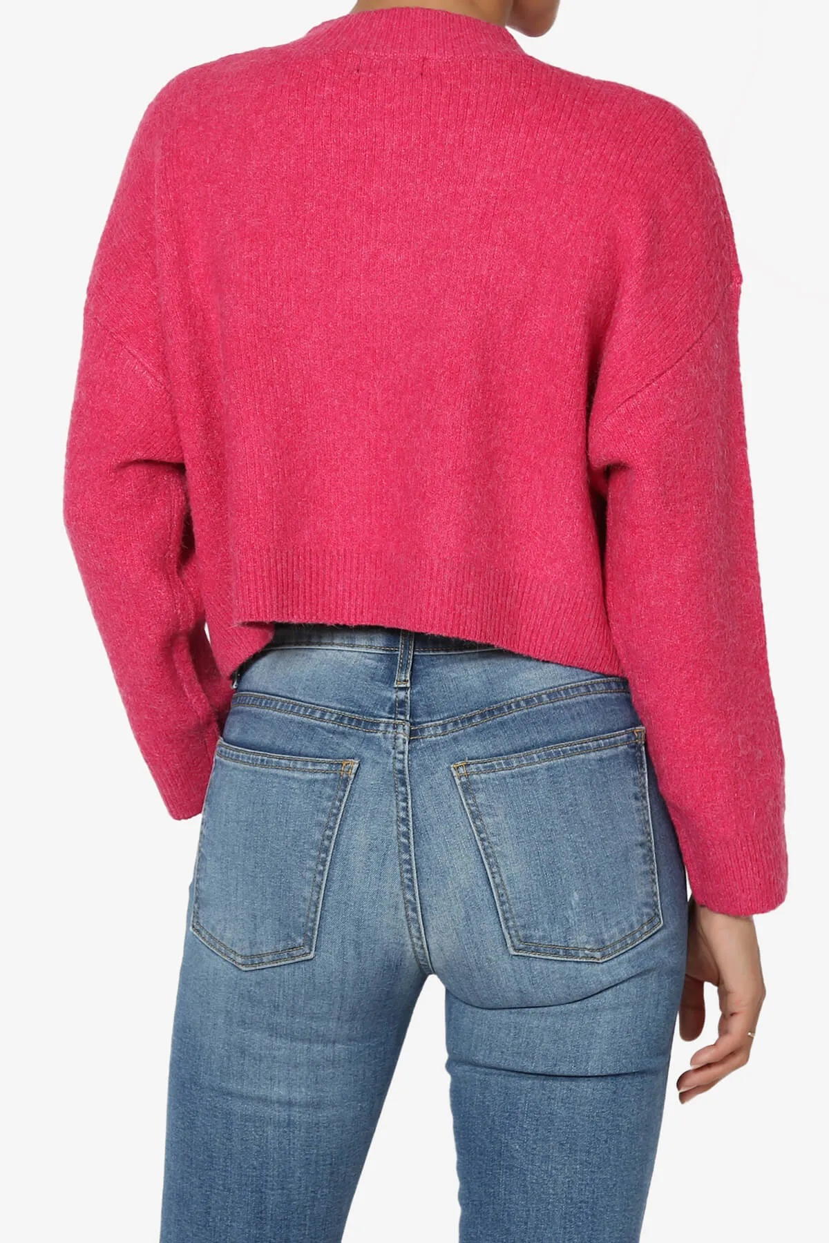 Bigmona Long Sleeve Crop Knit Sweater