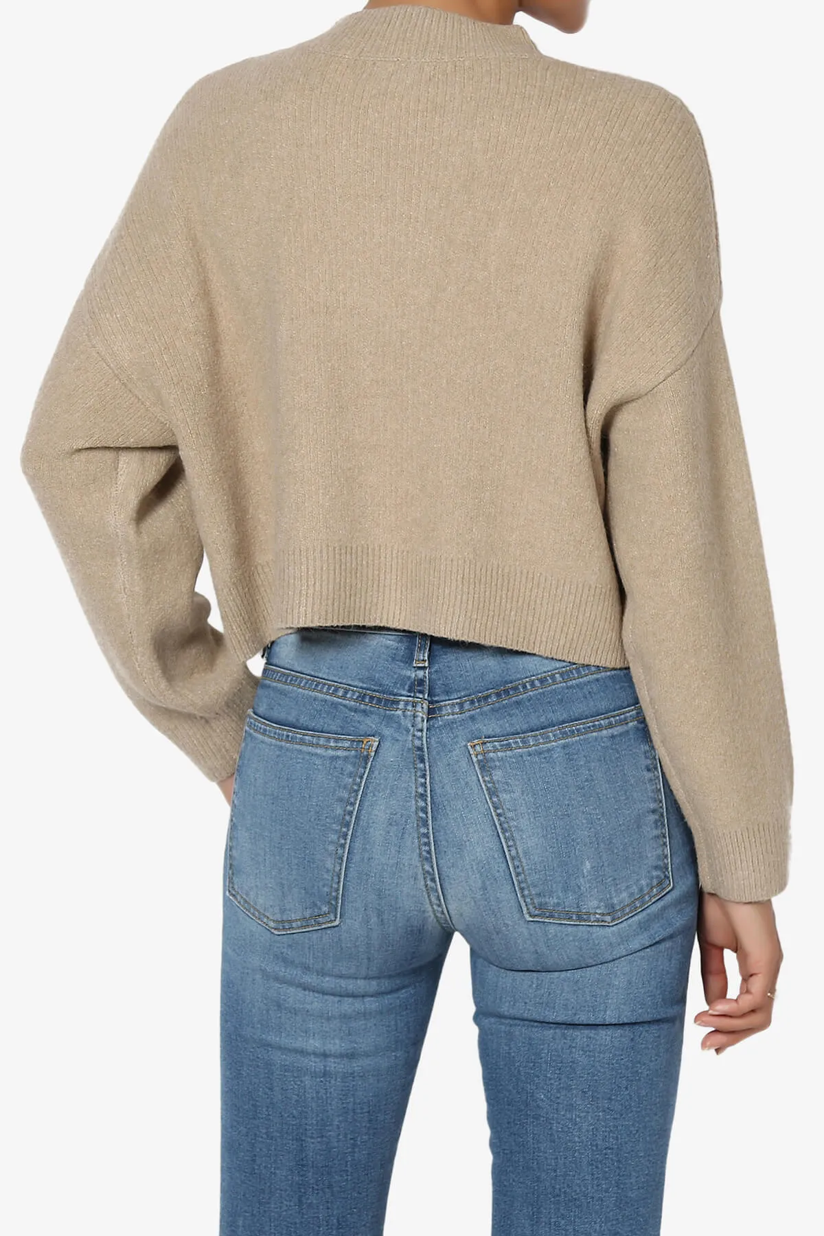 Bigmona Long Sleeve Crop Knit Sweater