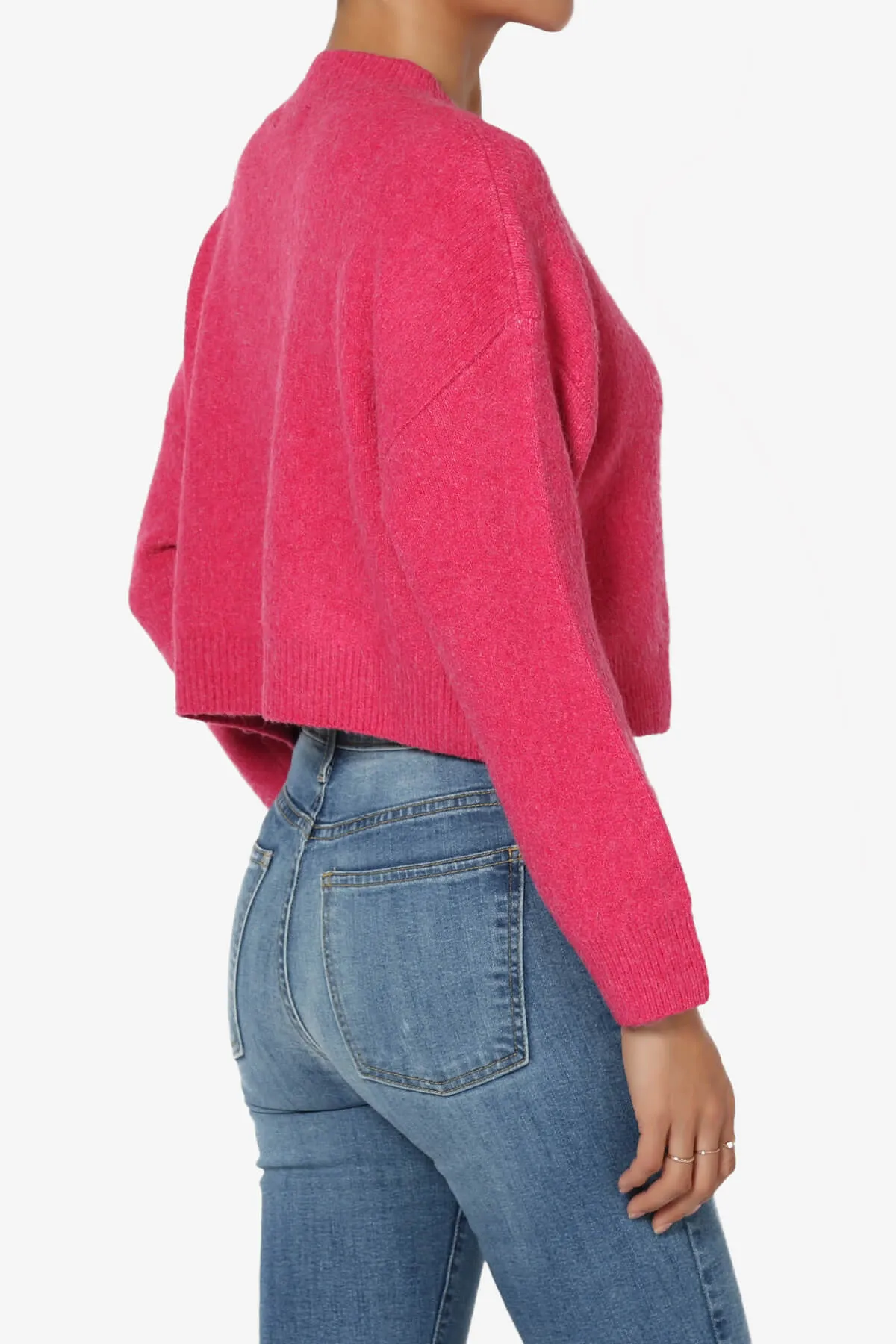 Bigmona Long Sleeve Crop Knit Sweater