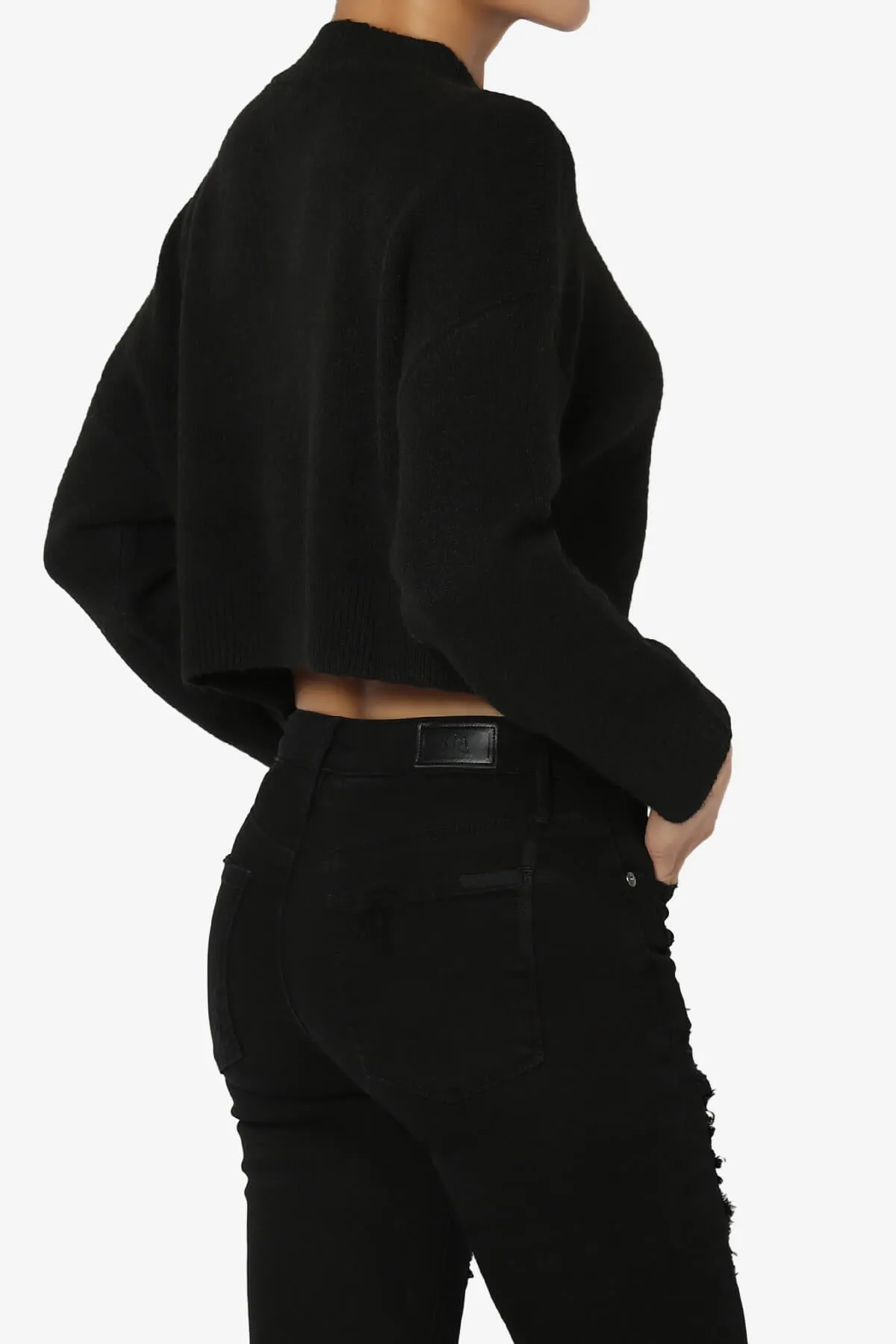 Bigmona Long Sleeve Crop Knit Sweater