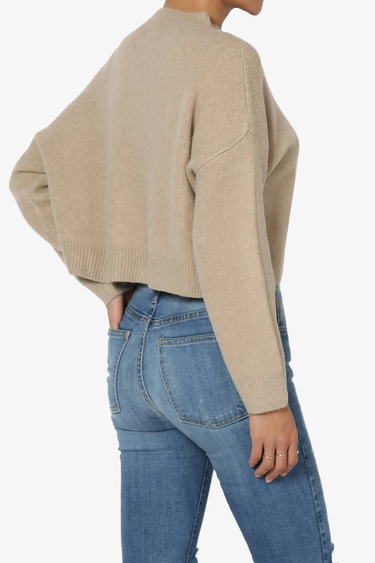 Bigmona Long Sleeve Crop Knit Sweater