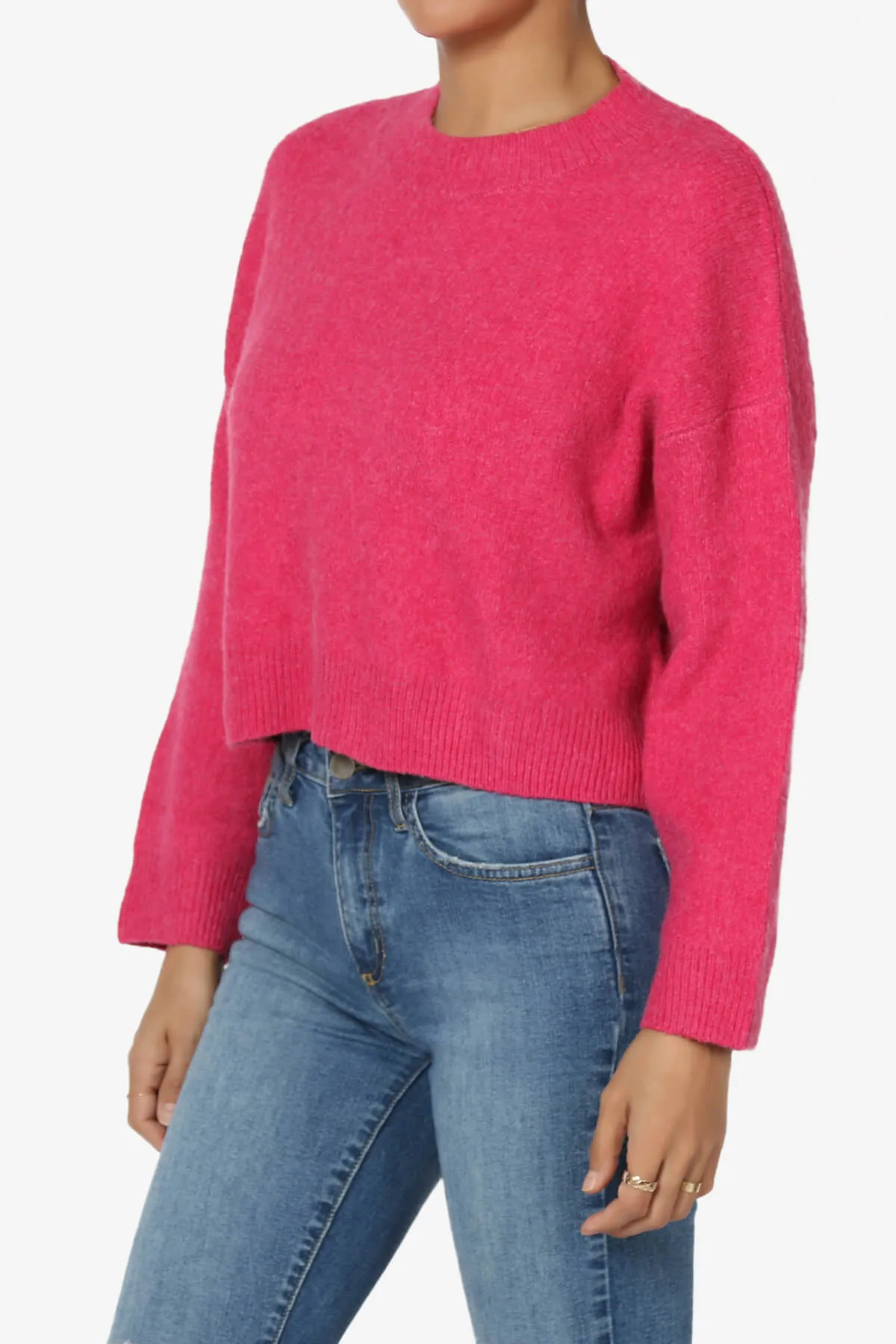 Bigmona Long Sleeve Crop Knit Sweater