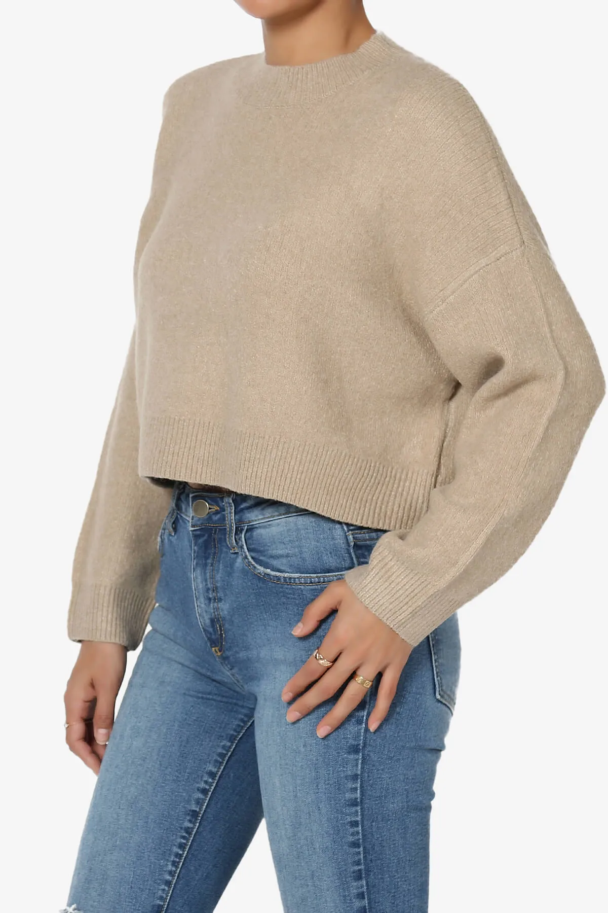 Bigmona Long Sleeve Crop Knit Sweater