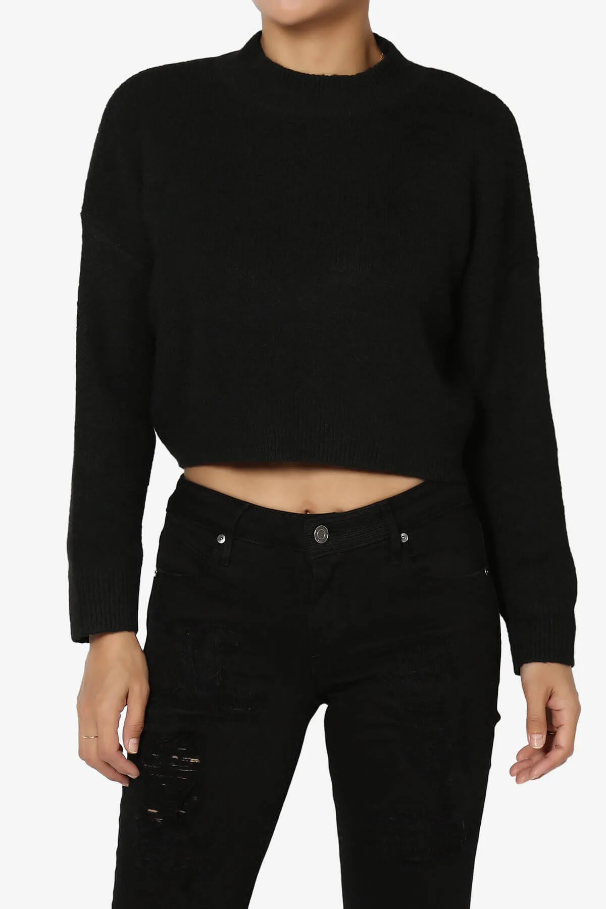 Bigmona Long Sleeve Crop Knit Sweater