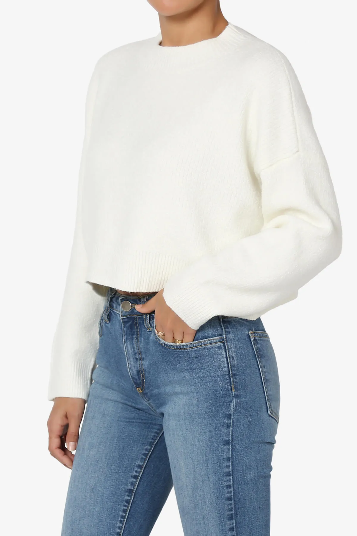 Bigmona Long Sleeve Crop Knit Sweater