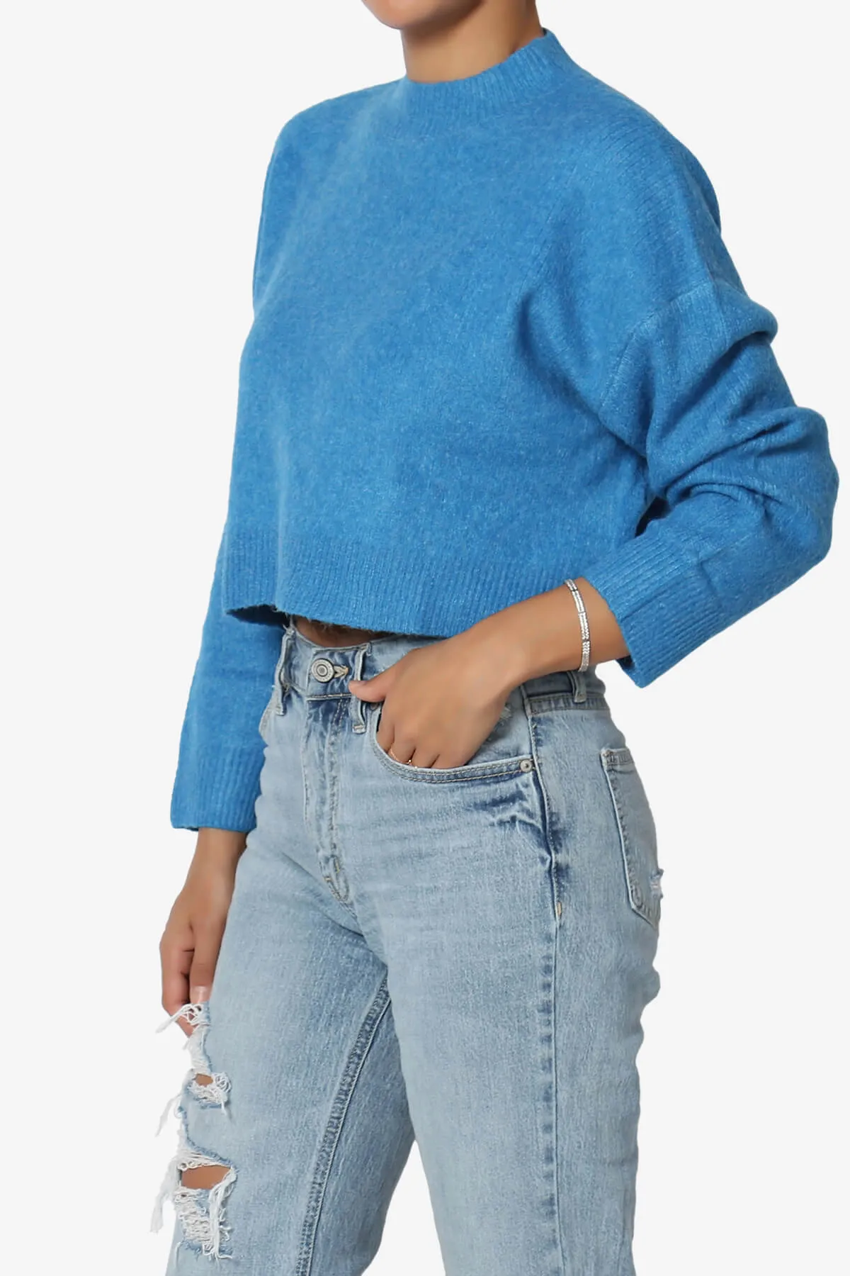 Bigmona Long Sleeve Crop Knit Sweater