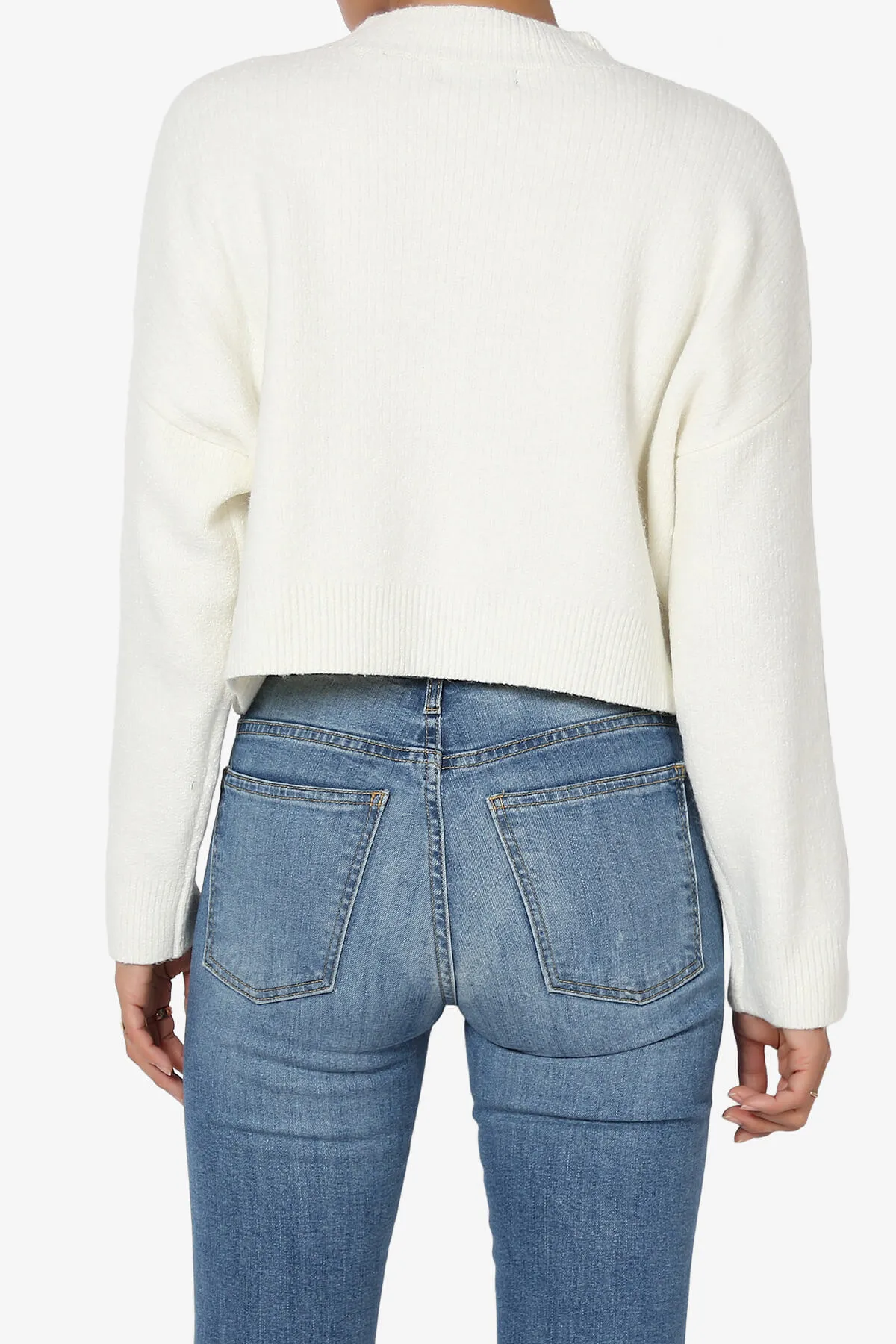 Bigmona Long Sleeve Crop Knit Sweater