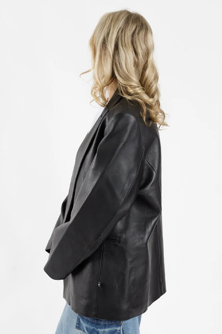 Black Leather Tux Jacket