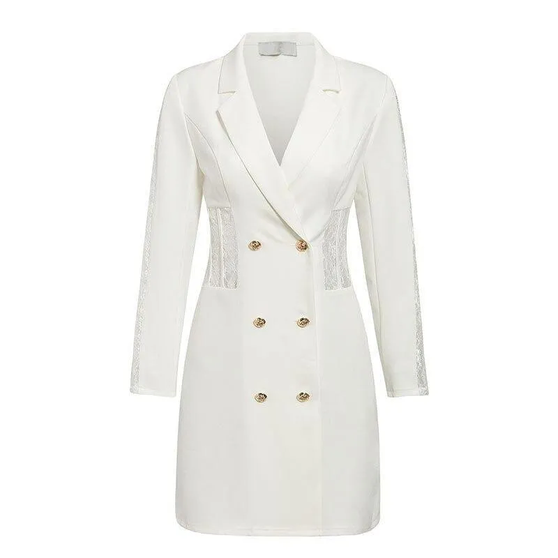 Blazer Vestido Branco Elegance c-Renda