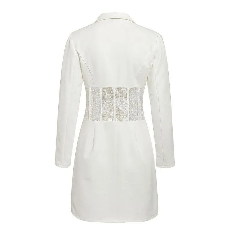 Blazer Vestido Branco Elegance c-Renda