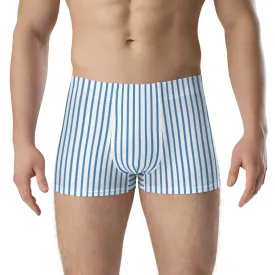 Blue and white striped boxers for men