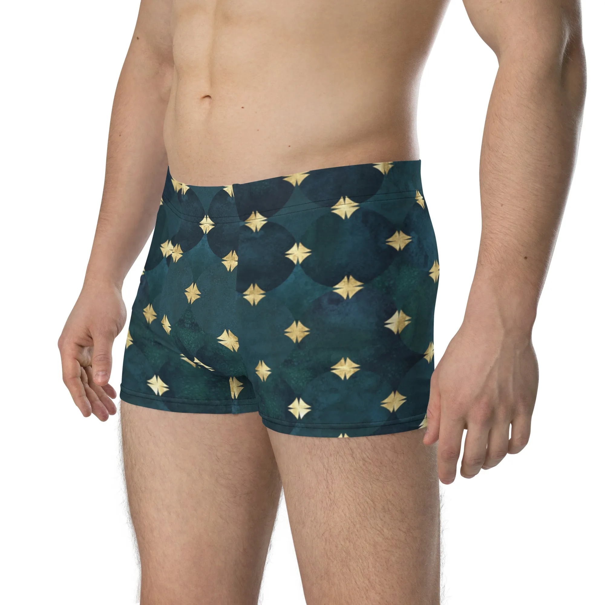 Blue boxer with Golden print for men