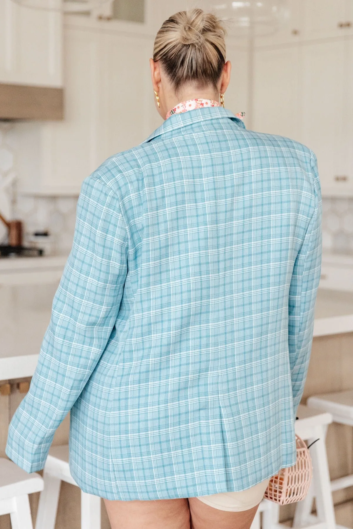 Boardroom Blue Plaid Blazer