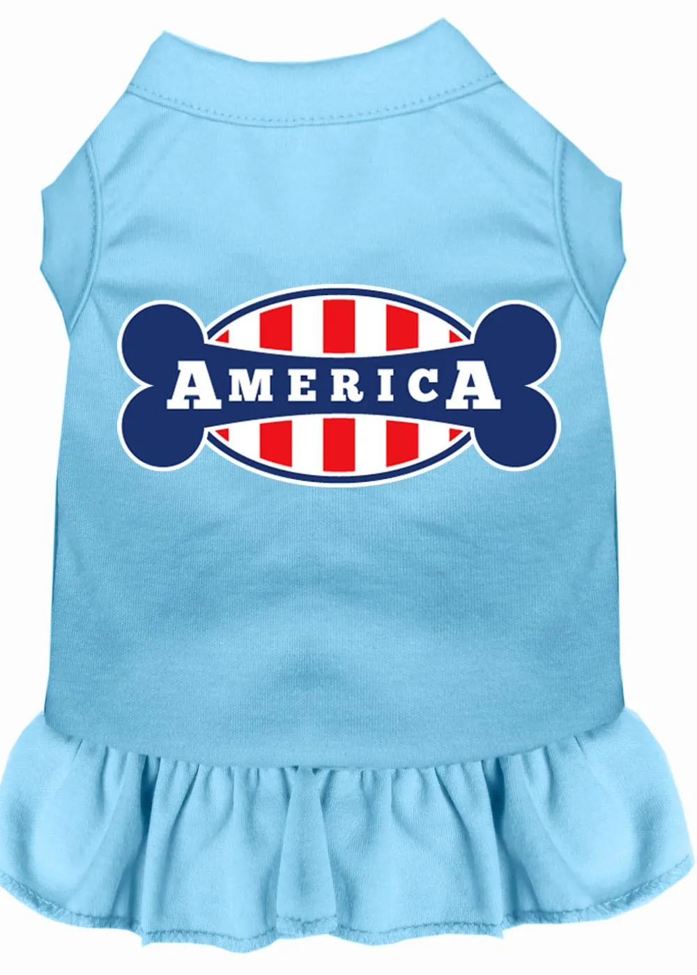 Bonely In America Screen Print Dress Baby Blue Xxl (18)