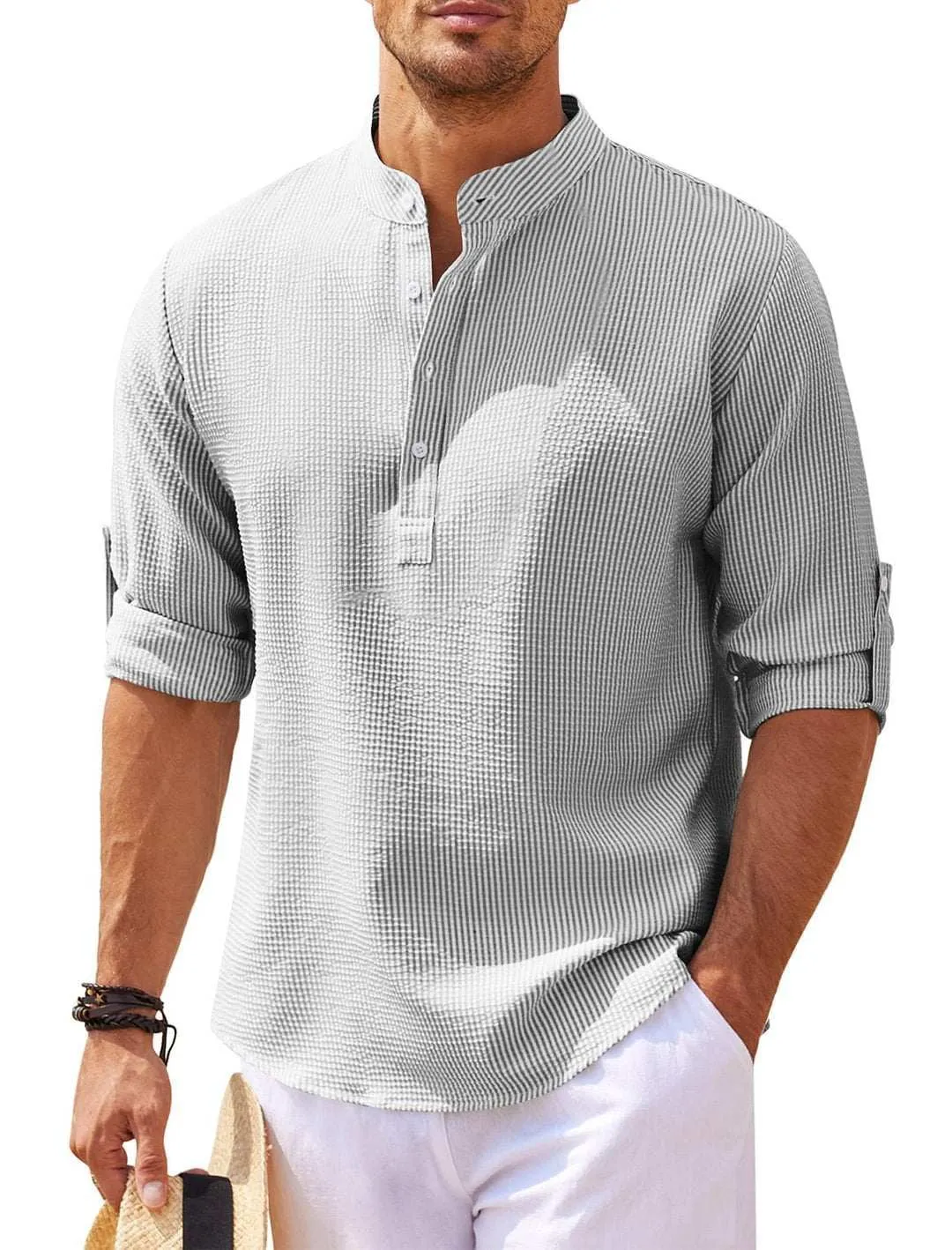 Button Down Shirts for Men Summer Pineapple Texture  Casual Top Men's Clothing