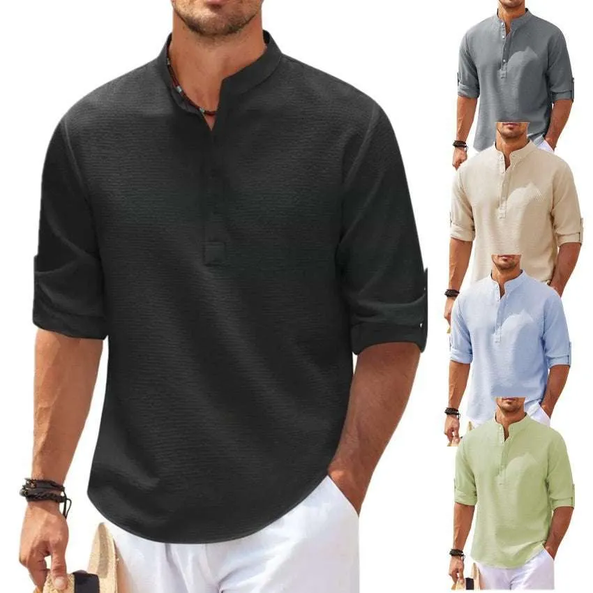 Button Down Shirts for Men Summer Pineapple Texture  Casual Top Men's Clothing