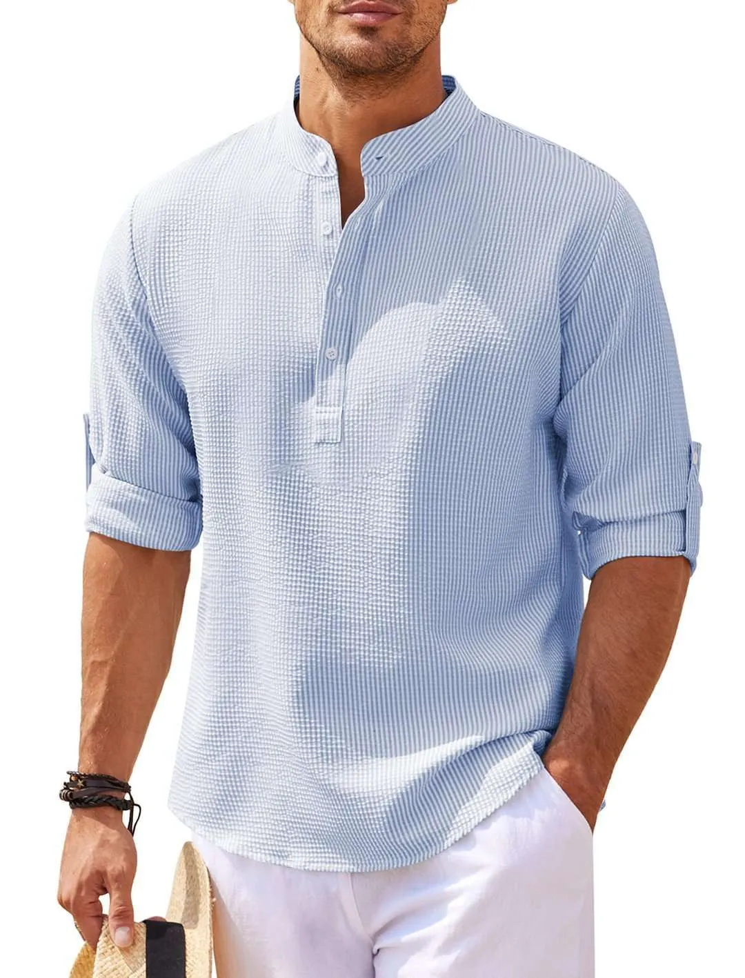 Button Down Shirts for Men Summer Pineapple Texture  Casual Top Men's Clothing