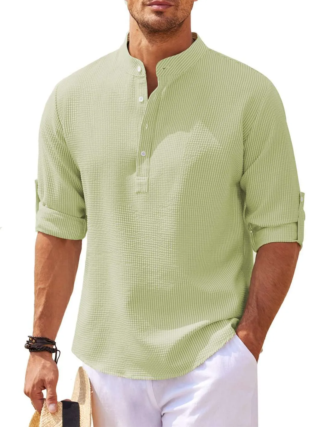 Button Down Shirts for Men Summer Pineapple Texture  Casual Top Men's Clothing