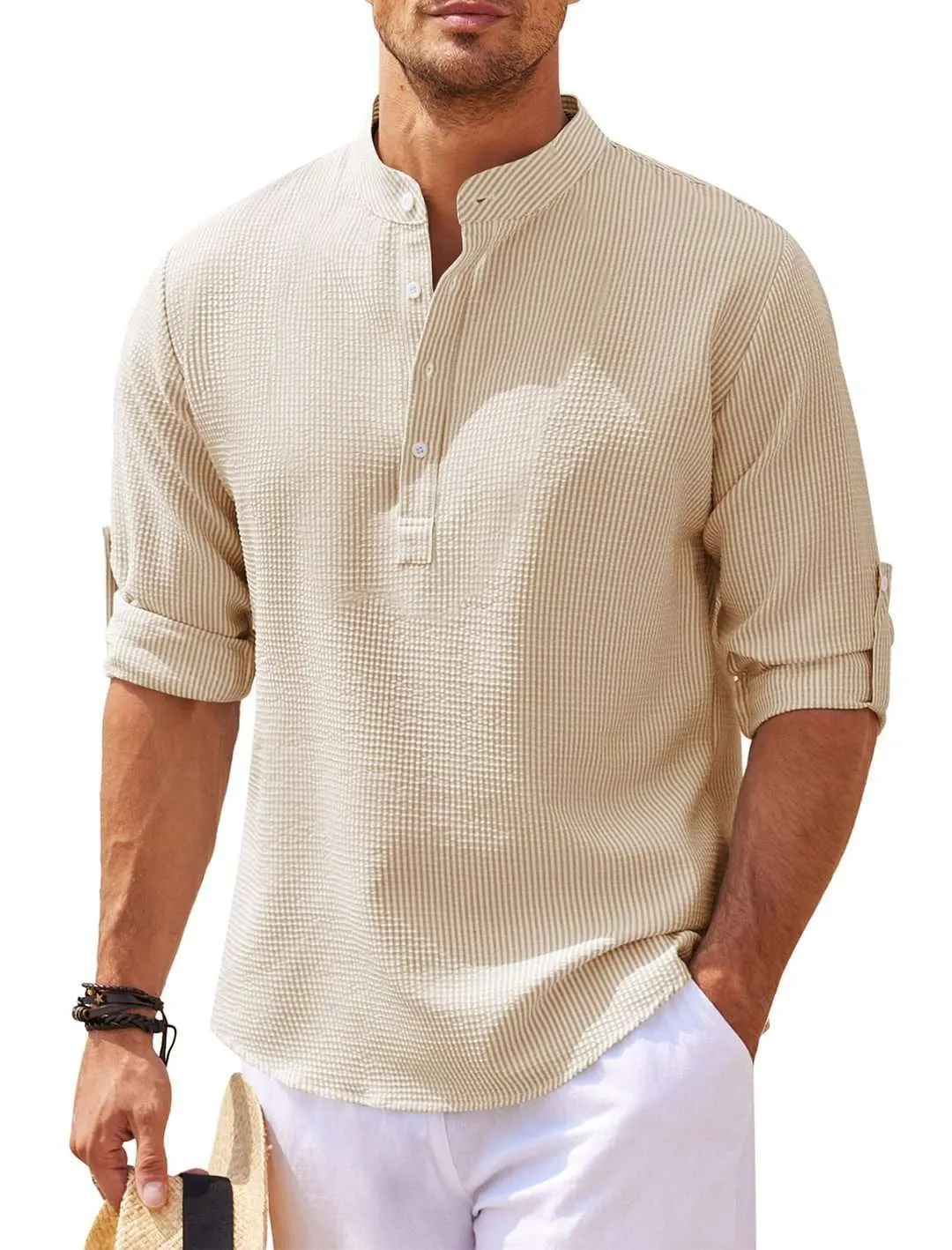 Button Down Shirts for Men Summer Pineapple Texture  Casual Top Men's Clothing