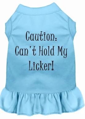 Can't Hold My Licker Screen Print Dress Baby Blue Xs (8)