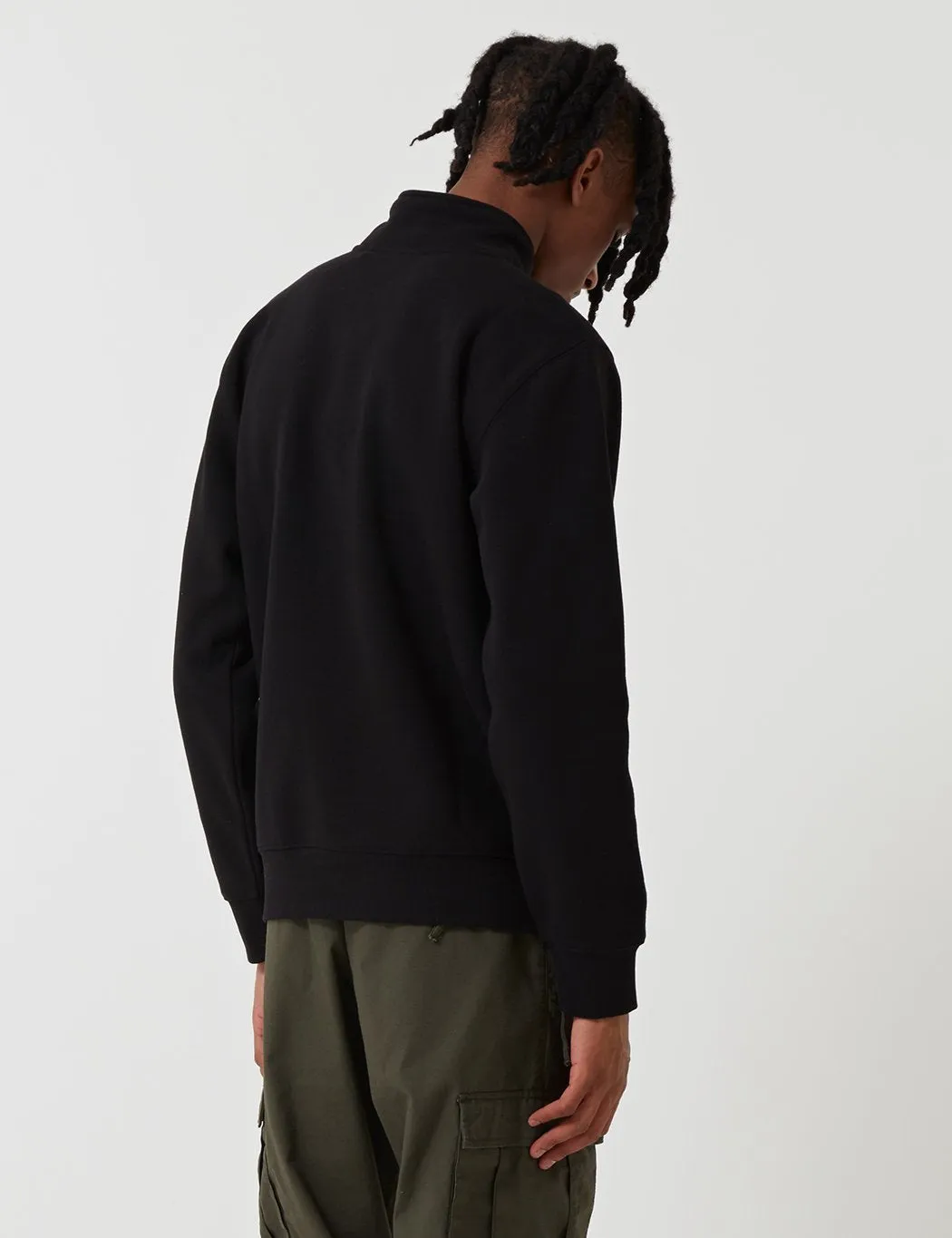 Carhartt-WIP Chase Quarter-Zip Sweatshirt Kangaroo Pocket - Black