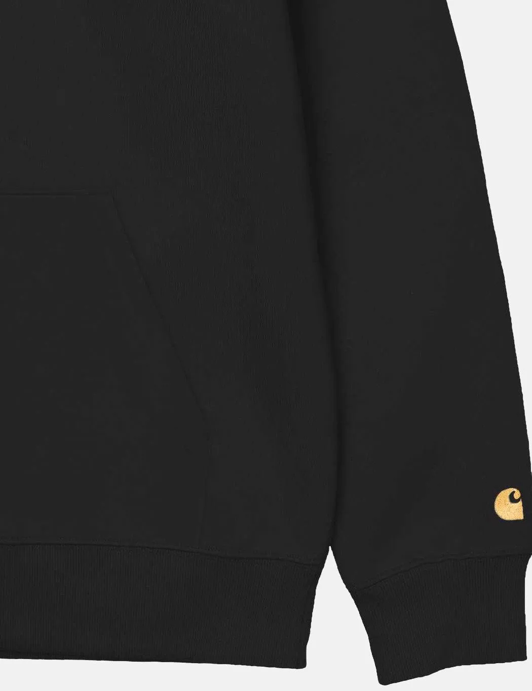 Carhartt-WIP Chase Quarter-Zip Sweatshirt Kangaroo Pocket - Black