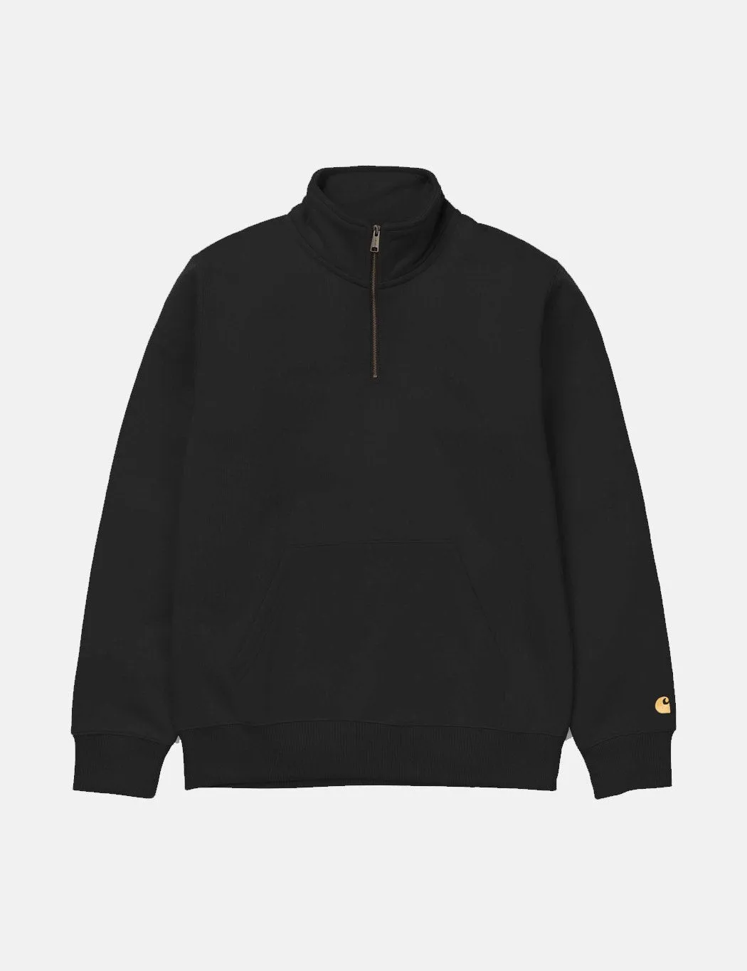 Carhartt-WIP Chase Quarter-Zip Sweatshirt Kangaroo Pocket - Black