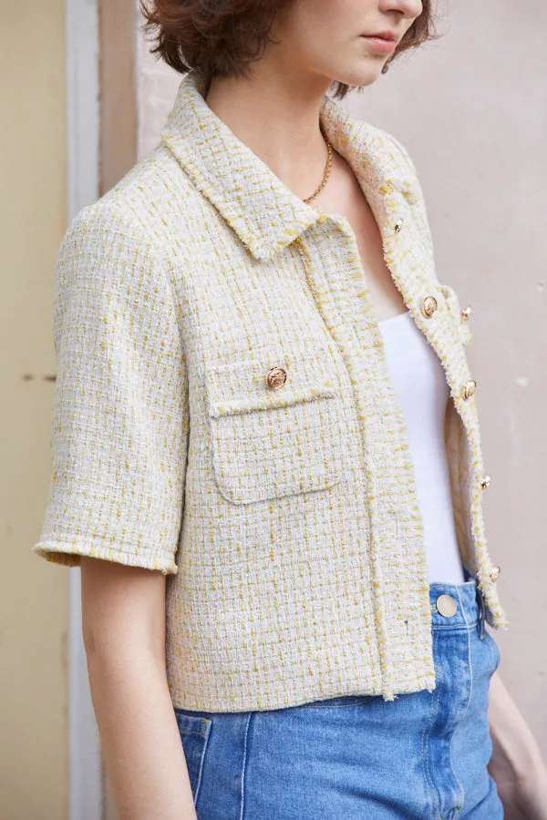 Caroline Tweed Jacket <br> -YEL-