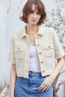 Caroline Tweed Jacket <br> -YEL-