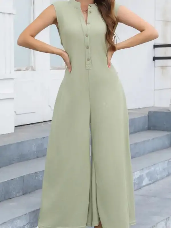 Casual Loose Pocket Breathable Wide Leg Pants Home Commuting Pants Bib Jumpsuit