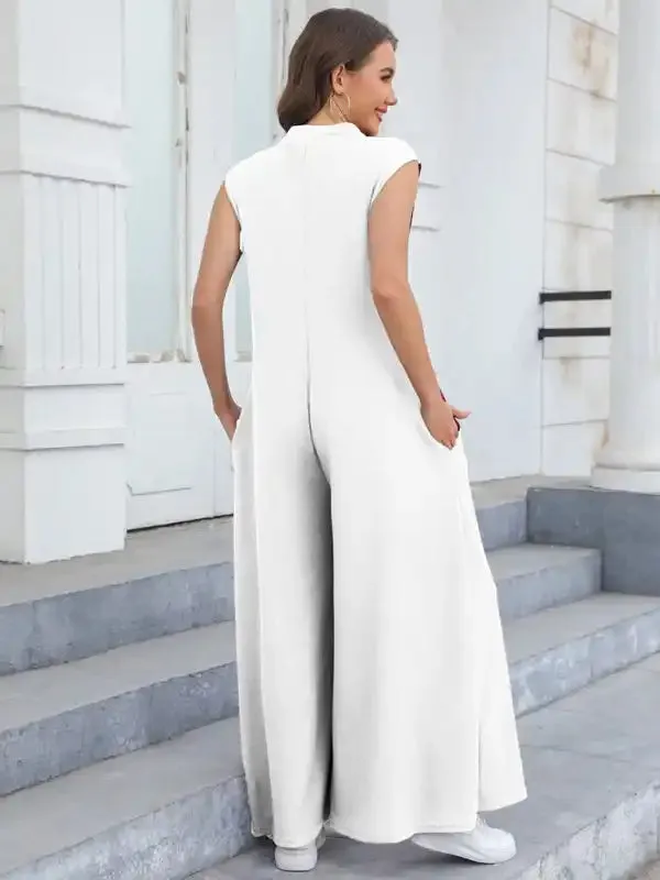 Casual Loose Pocket Breathable Wide Leg Pants Home Commuting Pants Bib Jumpsuit