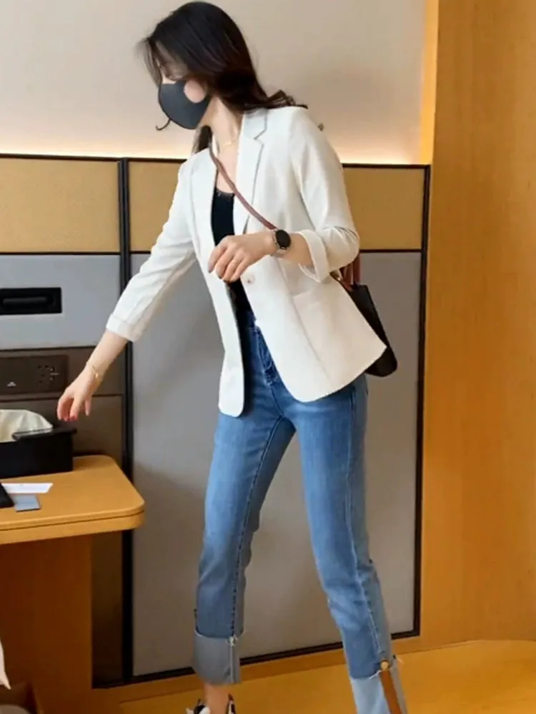 Casual Summer Best Selling White Fancy Small Blazer