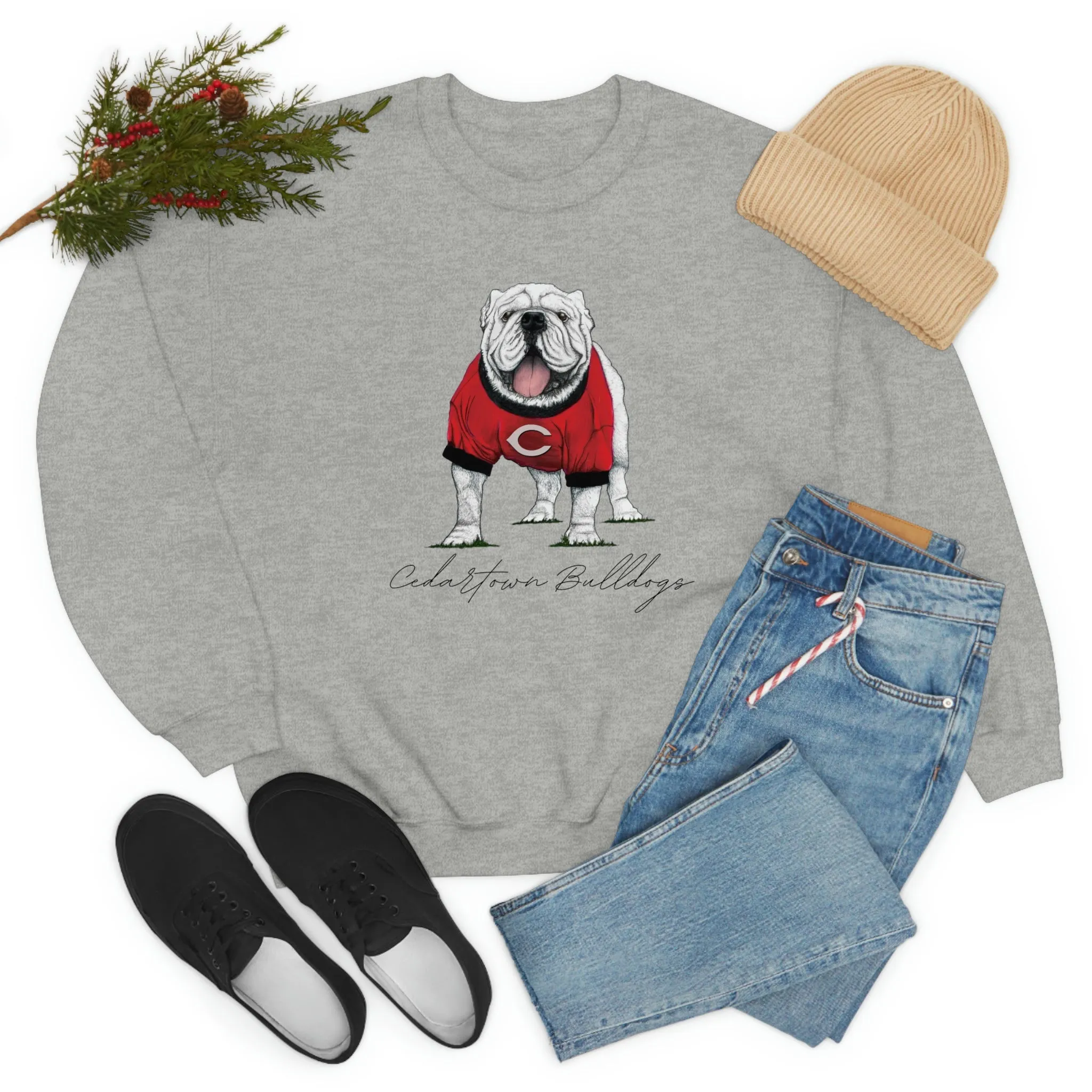 Cedartown Bulldogs Gildan 18000 Unisex Heavy Blend Crewneck Sweatshirt