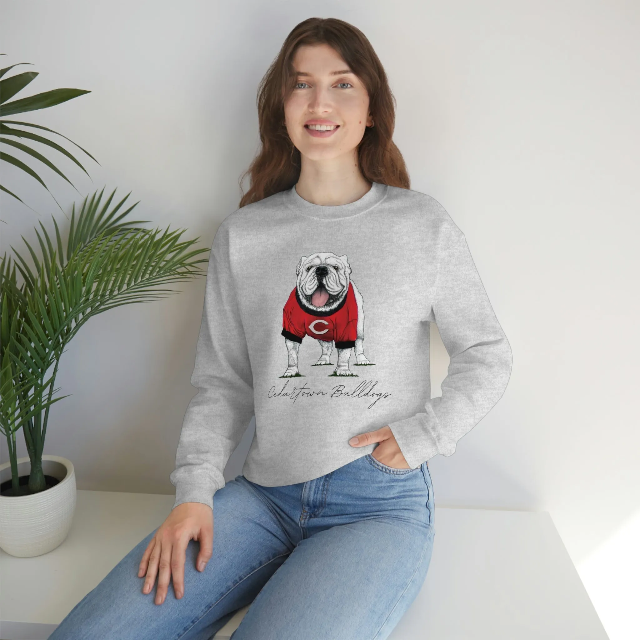 Cedartown Bulldogs Gildan 18000 Unisex Heavy Blend Crewneck Sweatshirt