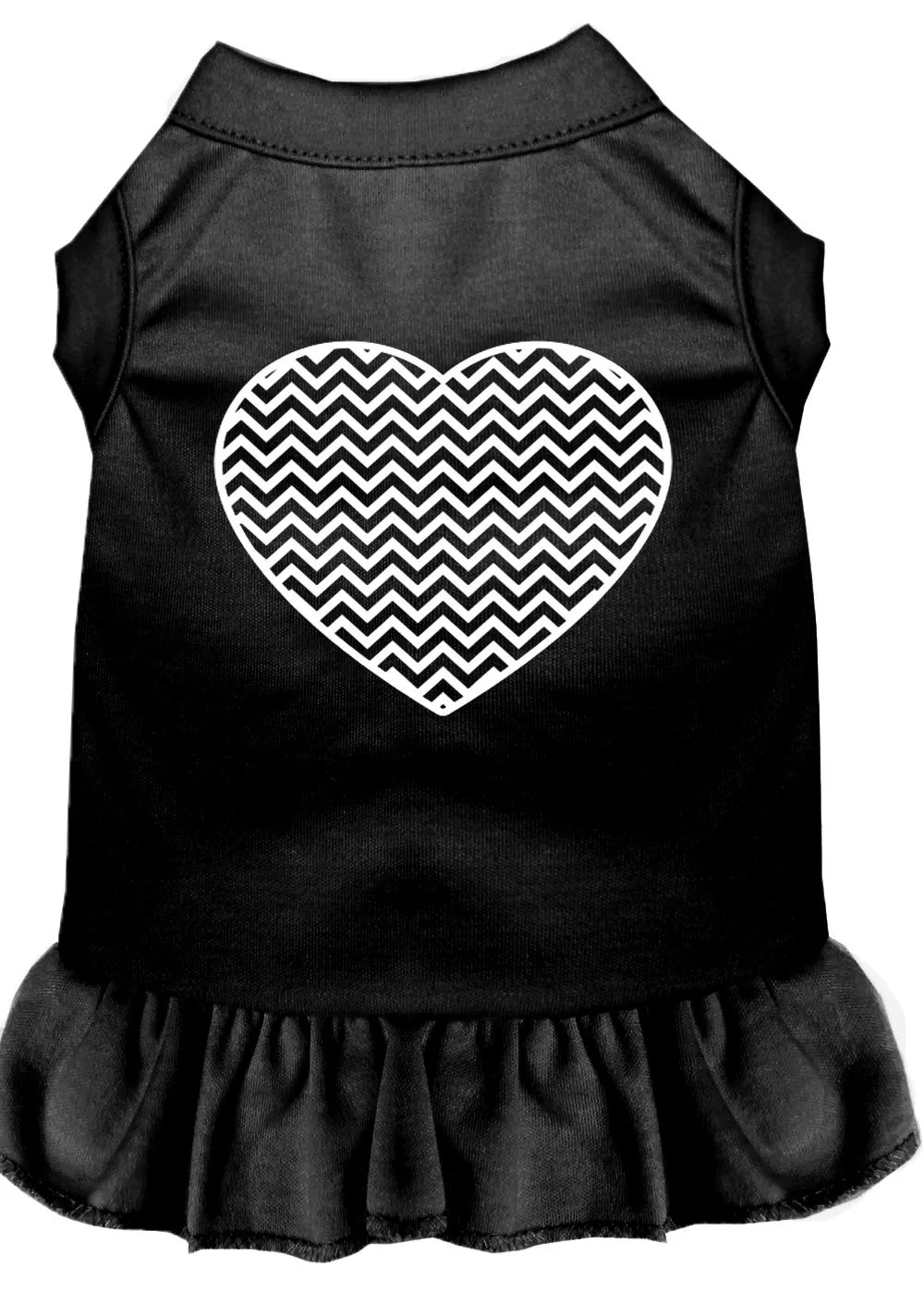 Chevron Heart Screen Print Dress Black Xxxl (20)