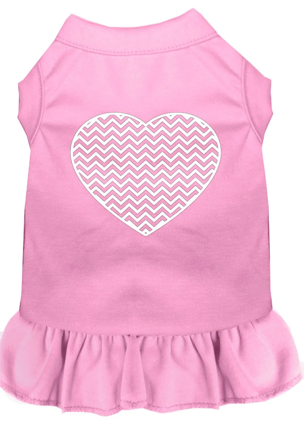 Chevron Heart Screen Print Dress Light Pink Xxxl (20)